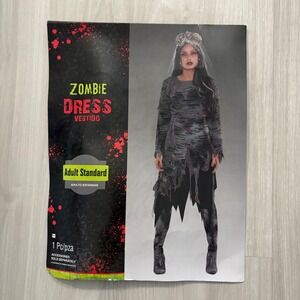 Zombie Bride Women Costume Dress Halloween Cosplay W Veiled Tiara Sz Standard
